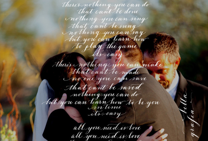 song lyrics over a wedding photo bella grafia