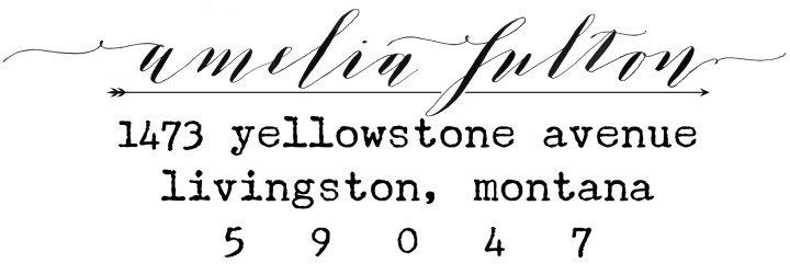 Livingston custom return address stamp - Bella Grafia Calligraphy